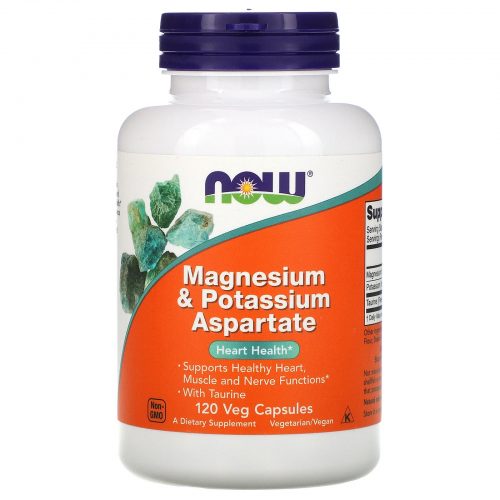 Magnesium & Potassium Aspartate, 120 Capsules - Now Foods