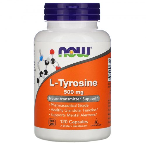 L-Tyrosine 500mg, 120 Capsules - Now Foods