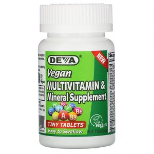 Vegan Multivitamin & Mineral Supplement, 90 Tiny Tablets - Deva