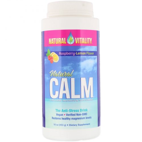 Natural Calm, The Anti-Stress Drink, Organic Raspberry-Lemon Flavour 453g - Natural Vitality