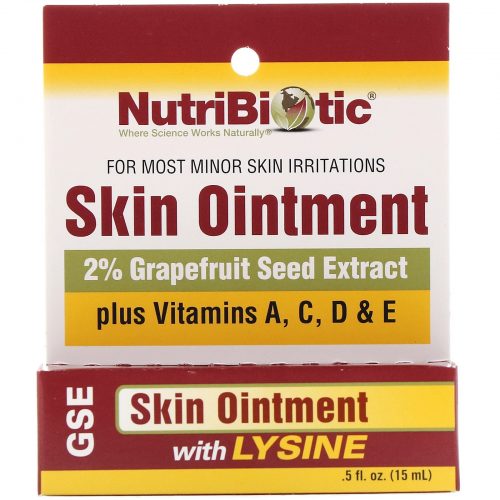 Skin Ointment, 2% Grapefruit Seed Extract with Lysine 15ml - Nutribiotic (damaged packaging)