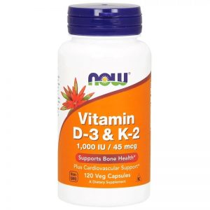 Vitamin D3 & K2, 120 Capsules - Now Foods