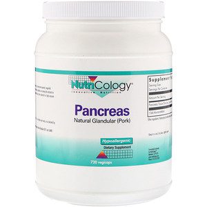 Pancreas, Natural Glandular Pork - 720 caps - Nutricology / Allergy Research Group