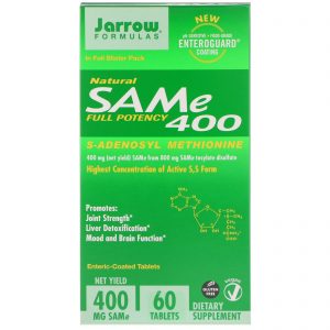 SAM-e (S-Adenosyl-L-Methionine) 400mg, 60 Enteric-Coated Tablets - Jarrow Formulas