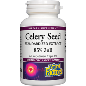 Celery Seed, Standardized Extract, 60 Vegetarian Capsules - Natural Factors