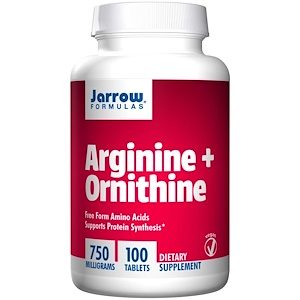 Arginine + Ornithine, 750 mg, 100 Tablets - Jarrow Formulas
