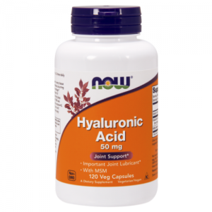Hyaluronic Acid With MSM, 120 Vcaps - Now Foods
