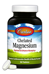Chelated Magnesium, 180 Tablets - Carlson Labs