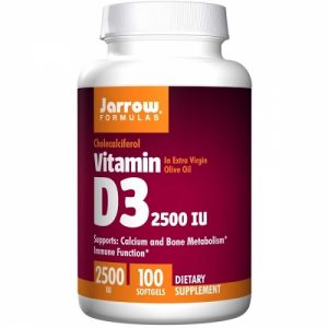 Vitamin D3, 2500 IU- 100 Softgels - Jarrow Formulas