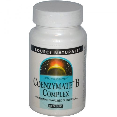 Coenzymate B Complex, Peppermint Flavored Sublingual, 60 Tablets - Source Naturals