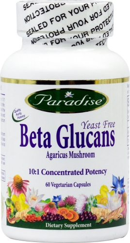 Beta Glucans, Yeast Free, 60 Veggie Caps - Paradise Herbs