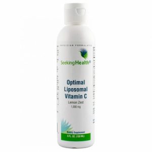 Spray bottle of Optimal Liposomal Vitamin C - 5 ounce - Seeking Health on a white background.