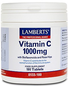 Vitamin C 1000mg with Bioflavonoids and Rose Hips - 180 Tablets - Lamberts