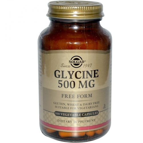 Glycine, 500 mg, 100 Veggie Caps - Solgar