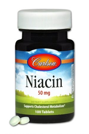Niacin, 50 mg, 300 Tablets - Carlson Labs