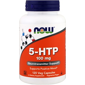 5-HTP, 100 mg, 120 Vcaps - Now Foods