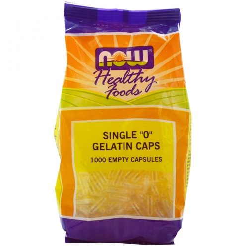 Single 0 Gelatin Caps, 1000 Empty Capsules Now Foods