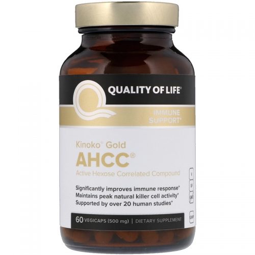 Kinoko Gold AHCC, Immune Support, 500 mg, 60 Veggie Caps - Quality of Life Labs