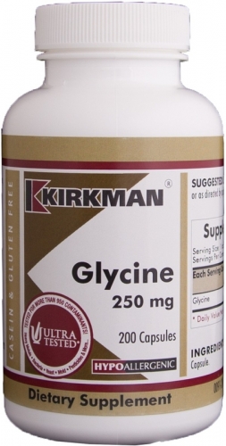 Glycine 250 mg - Hypoallergenic 200 Caps - Kirkman - 0091-200