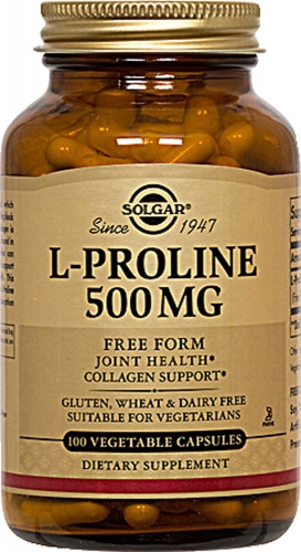 L-Proline, 500 mg, 100 Veggie Caps - Solgar
