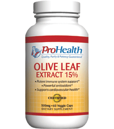 Olive Leaf Extract (15% Oleuropein) - 500mg - 60 veg Caps - ProHealth
