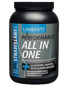 All-In-One Strawberry Flavour Sports Shake, 1450 g - Lamberts