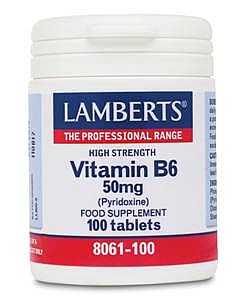 Vitamin B6 50mg, 100 Tabs - Lamberts