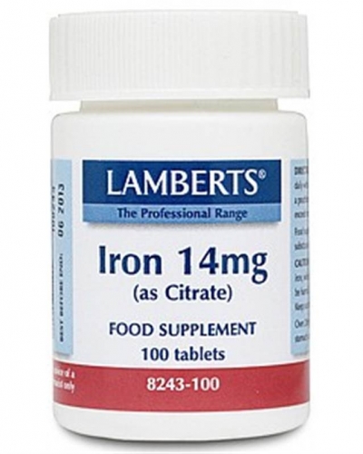 Iron 14mg  (as Citrate), 100 tabs - Lamberts