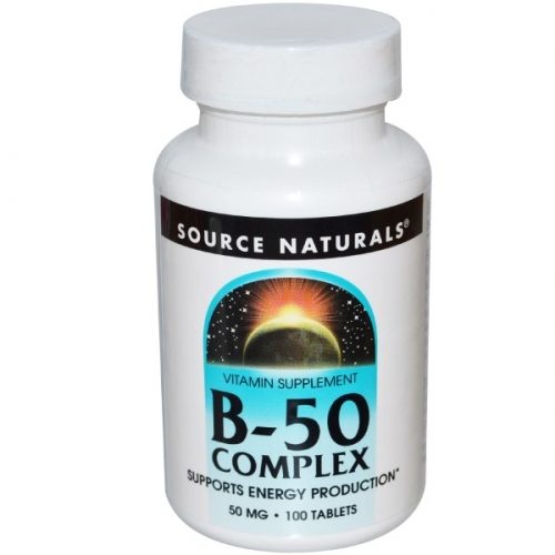 B-50 Complex, 50 mg, 100 Tablets - Source Naturals