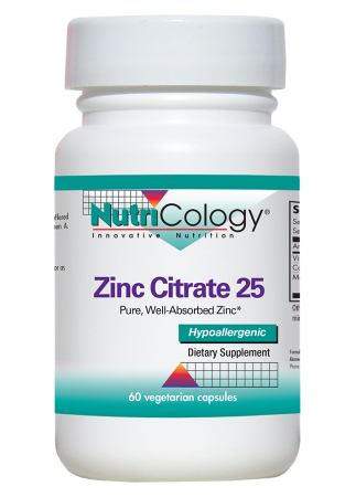 Zinc Citrate 25 - 60 Veg Caps - Nutricology / ARG