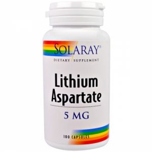 Lithium Aspartate, 5 mg, 100 Capsules - Solaray