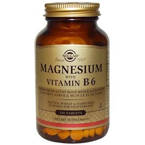 Magnesium, with Vitamin B6- 250 Tablets- Solgar