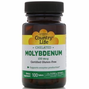 Chelated Molybdenum, 150 mcg, 100 Tablets - Country Life