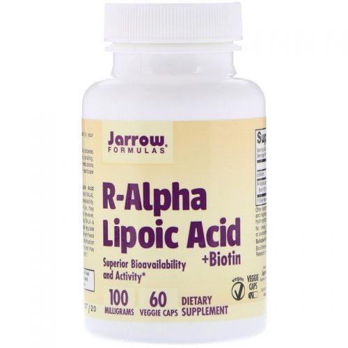 R-Alpha Lipoic Acid + Biotin, 60 Veggie Caps - Jarrow Formulas - SOI**