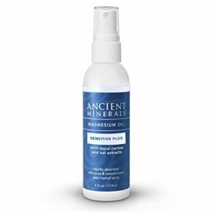 Magnesium Oil 4oz - Sensitive Plus - (spray) - Ancient Minerals (with Avena Sativa (Oat Aventhramides), Nopal Cactus, Organic Chamomile, and Allantoin)