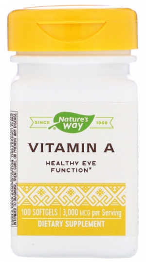 Vitamin A, 3,000 mcg - 100 Softgels - Nature's Way