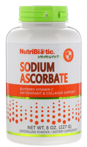 Sodium Ascorbate, Crystalline Powder, 8 oz (227 g) - NutriBiotic Immunity