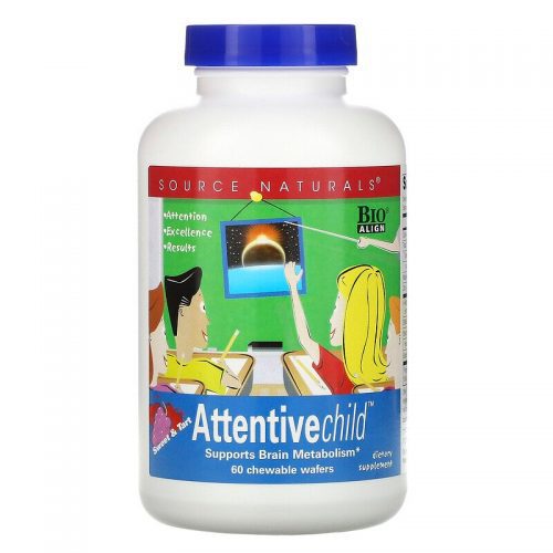 Attentive Child, 60 Chewable Wafers - Source Naturals