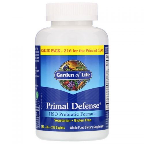 Primal Defense, HSO Probiotic Formula, 216 Caplets - Garden of Life