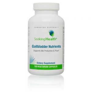bottle of Gallbladder Nutrients (120 caps) - Seeking Health on a white background.