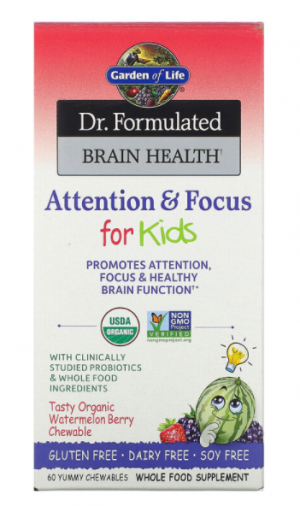 Dr. Formulated Brain Health, Attention & Focus for Kids (60 chews) - Garden of Life