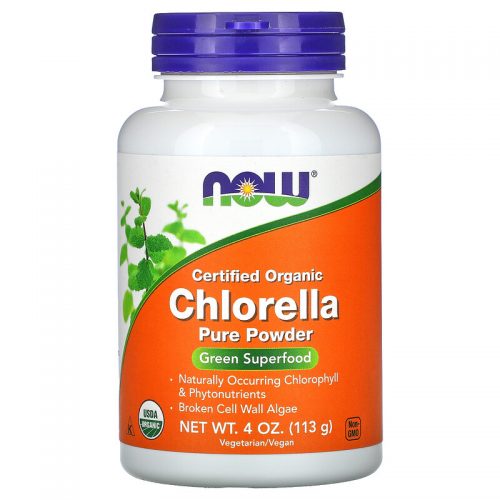 Certified Organic Chlorella, Pure Powder, 4 oz (113g) - NOW Foods