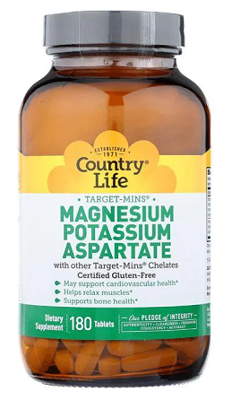Target-Mins Magnesium Potassium Aspartate (180 tablets) - Country Life