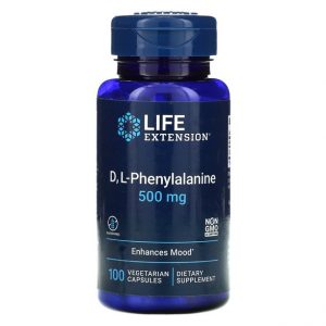 D, L-Phenylalanine (DLPA) 500 mg, 100 veg caps - Life Extension - BBE - 31/03/2024