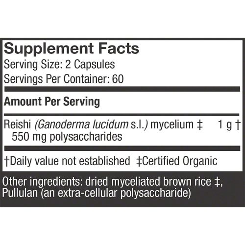 Side View of Reishi 120 Capsules - Host Defense.