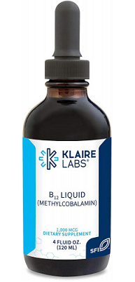 B12 Liquid (Methylcobalamin) 1mg, 120ml - Klaire Labs