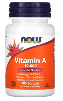 Vitamin A, 10,000 IU, 100 Softgels - NOW Foods