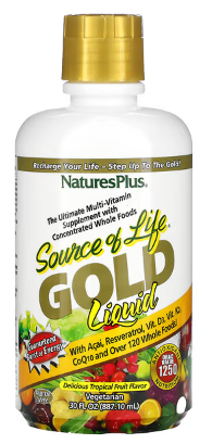 Source of Life, Gold Liquid, Tropical Fruit, 30 fl oz - NaturesPlus