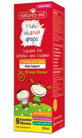 Multi Vitamin Drops for Infants & Children (Orange) - 50ml - Natures Aid