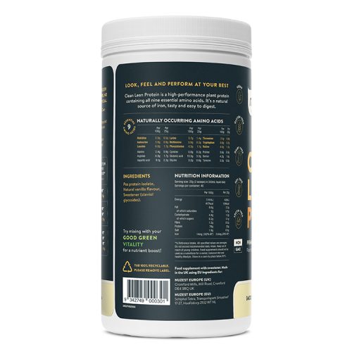 Side View of Nuzest - 1kg - Clean Lean Protein Smooth Vanilla.